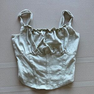 Hollister Light Sage Floral Bustier Tank Top